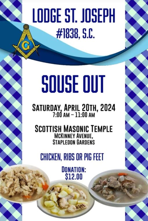Lodge ST. Joseph #183, S.C Souse Out Donation